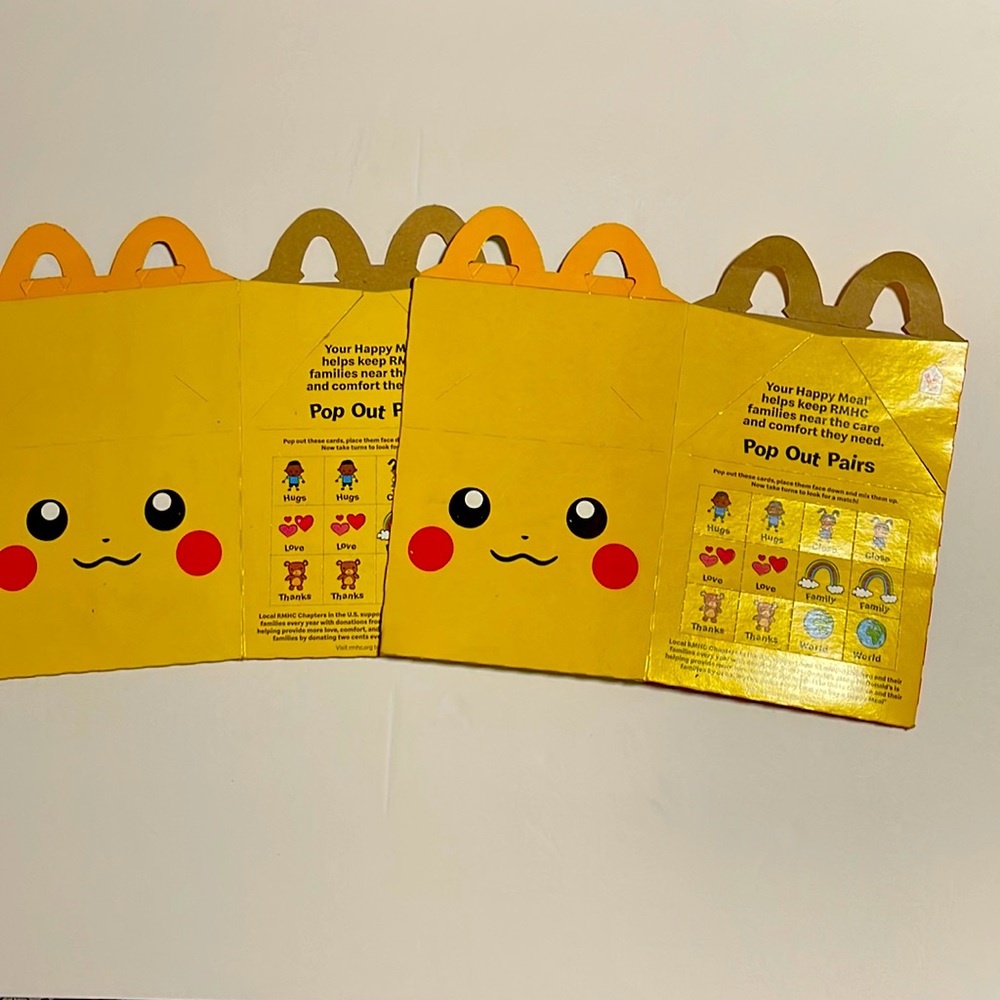 2021 MCDONALDS HAPPY MEAL BOX POKEMON 25TH PIKACHU, LOT OF 2